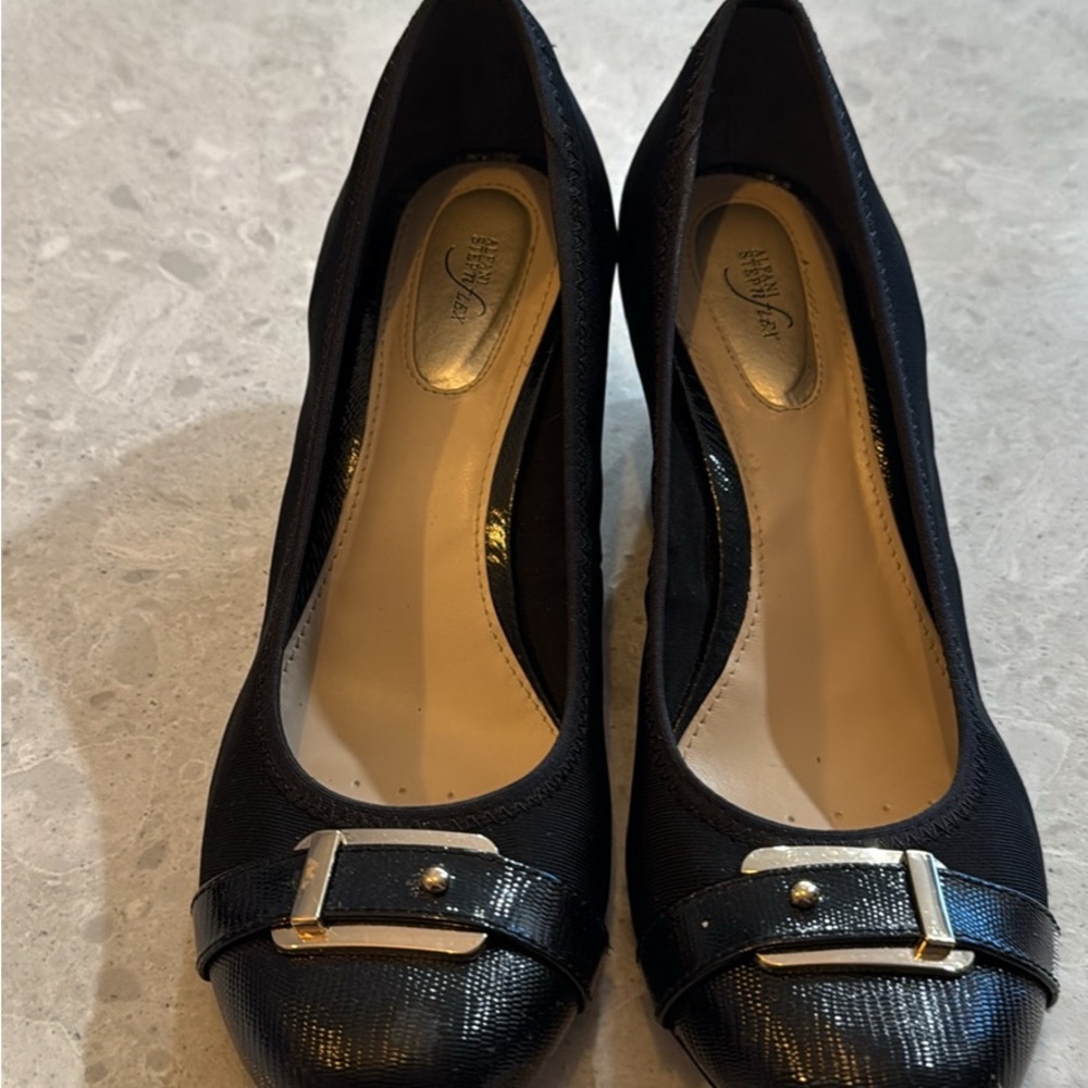 Alfani Black Wedge Shoes with Gold Accent
